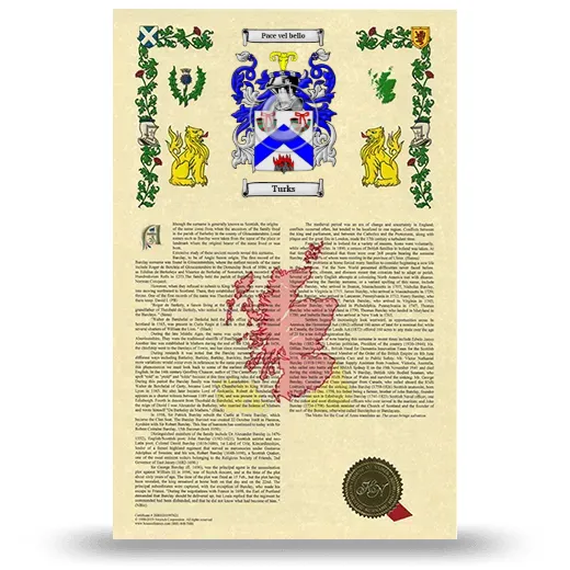 Turks Armorial History with Coat of Arms