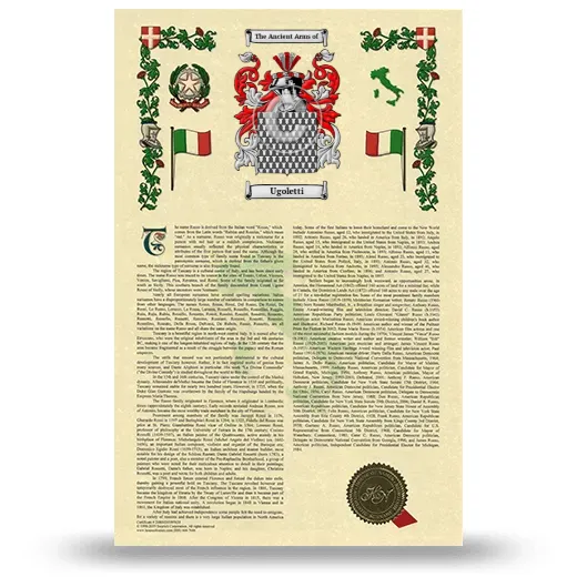 Ugoletti Armorial History with Coat of Arms