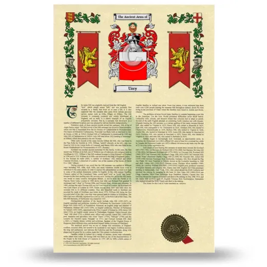 Urcy Armorial History with Coat of Arms