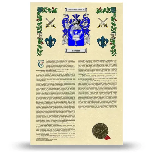 Verness Armorial History with Coat of Arms