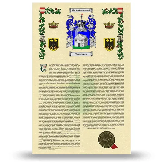 Verschuer Armorial History with Coat of Arms
