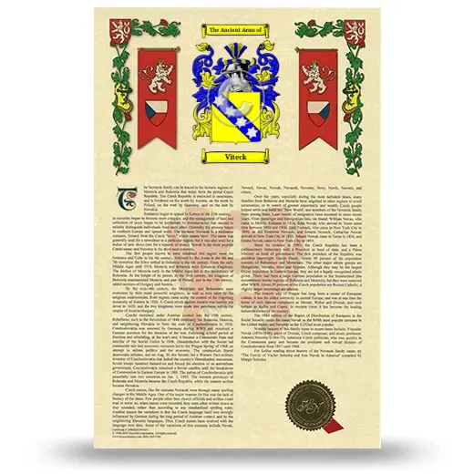 Viteck Armorial History with Coat of Arms
