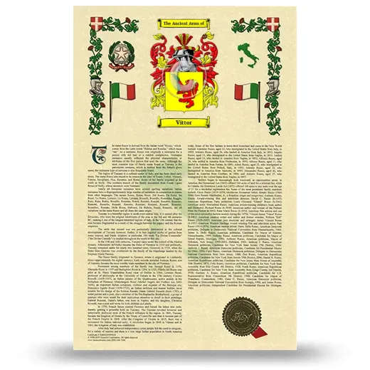 Vittor Armorial History with Coat of Arms
