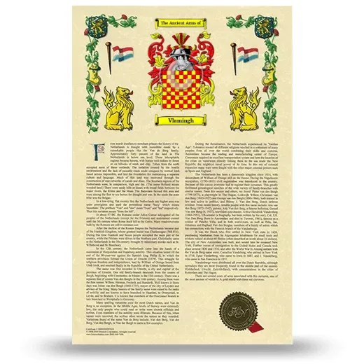 Vlamingh Armorial History with Coat of Arms