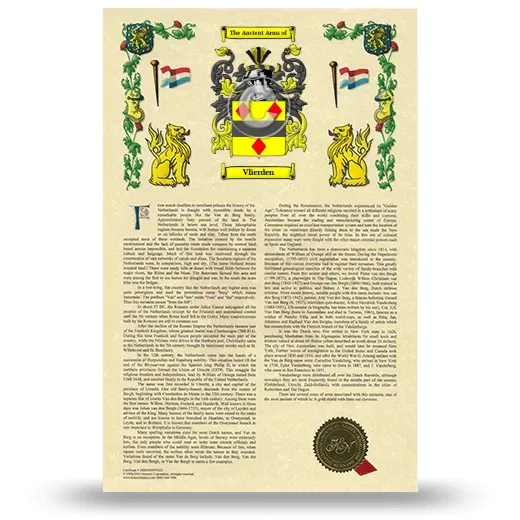 Vlierden Armorial History with Coat of Arms