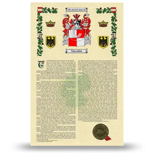 Von schot Armorial History with Coat of Arms