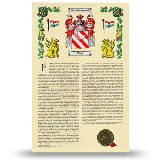 Vuus Armorial History with Coat of Arms