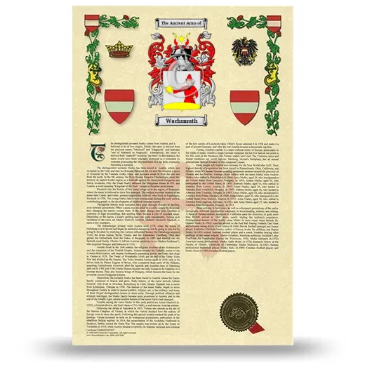 Wachsmuth Armorial History with Coat of Arms