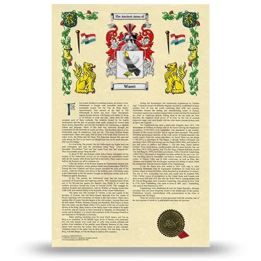 Waert Armorial History with Coat of Arms