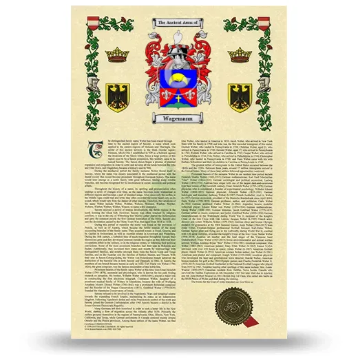 Wagemann Armorial History with Coat of Arms