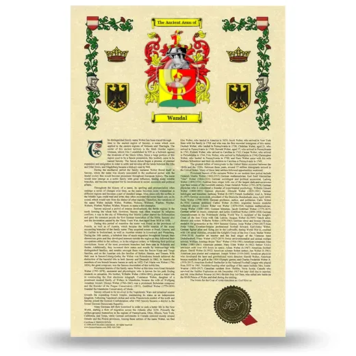 Wandal Armorial History with Coat of Arms