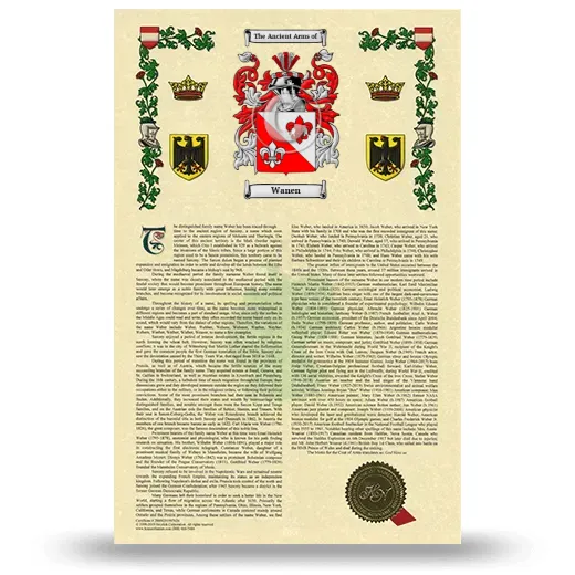 Wanen Armorial History with Coat of Arms