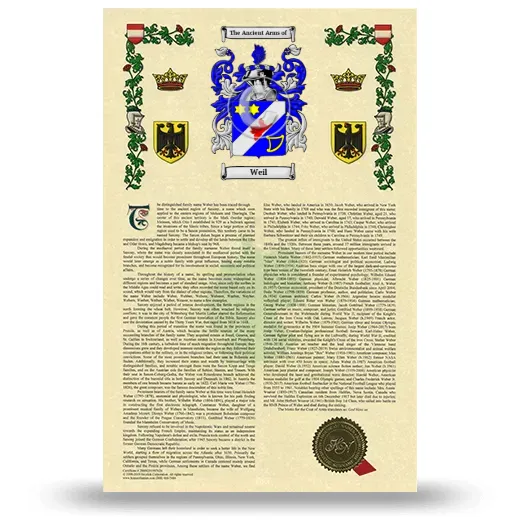 Weil Armorial History with Coat of Arms
