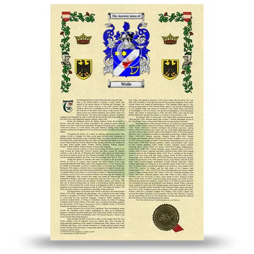 Weile Armorial History with Coat of Arms