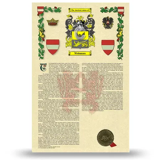 Weinman Armorial History with Coat of Arms