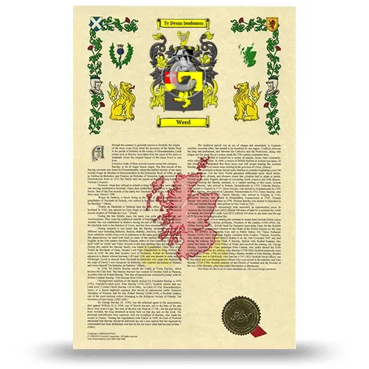 Werd Armorial History with Coat of Arms