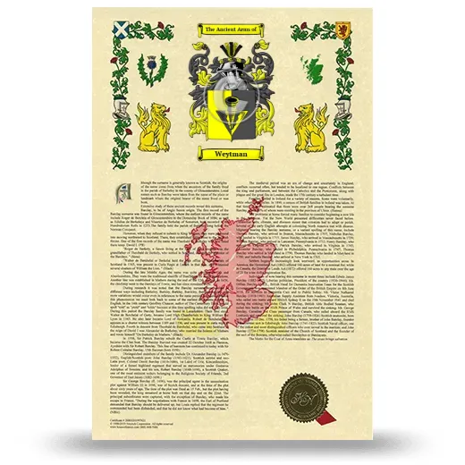 Weytman Armorial History with Coat of Arms