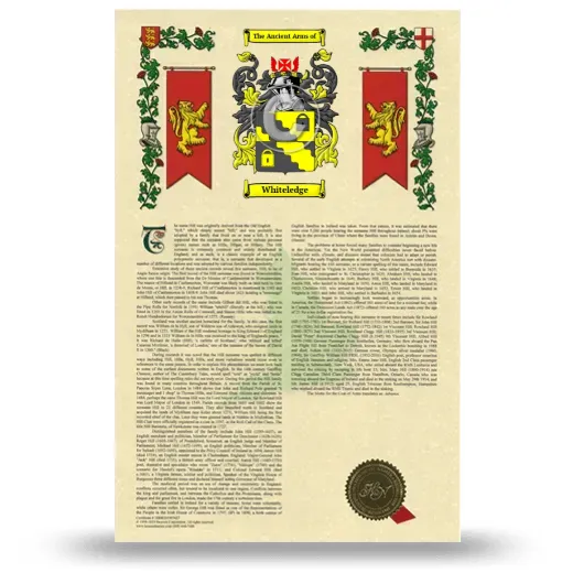 Whiteledge Armorial History with Coat of Arms