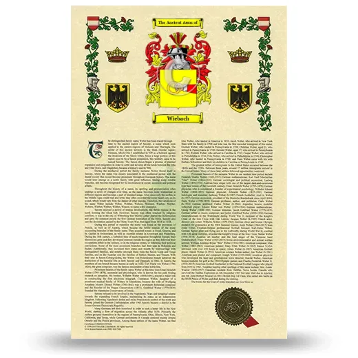 Wiebach Armorial History with Coat of Arms