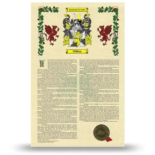 William Armorial History with Coat of Arms