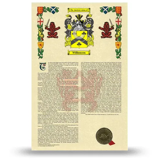 Williamson Armorial History with Coat of Arms