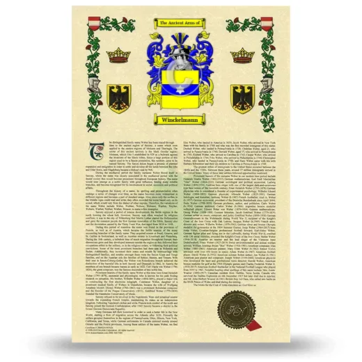 Winckelmann Armorial History with Coat of Arms