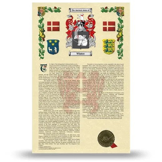 Winter Armorial History with Coat of Arms
