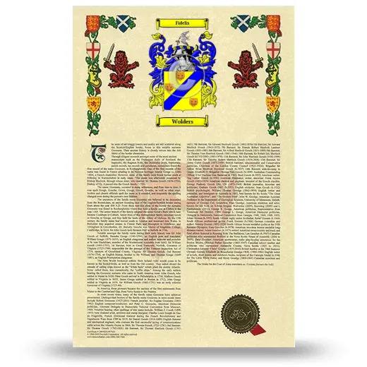 Wolders Armorial History with Coat of Arms