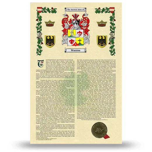 Worsten Armorial History with Coat of Arms