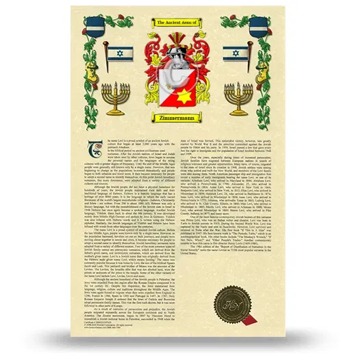 Zimmermann Armorial History with Coat of Arms