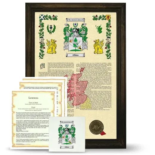 Albion Framed Armorial, Symbolism and Large Tile - Brown