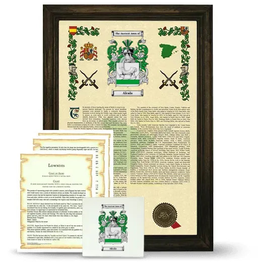 Alcala Framed Armorial, Symbolism and Large Tile - Brown