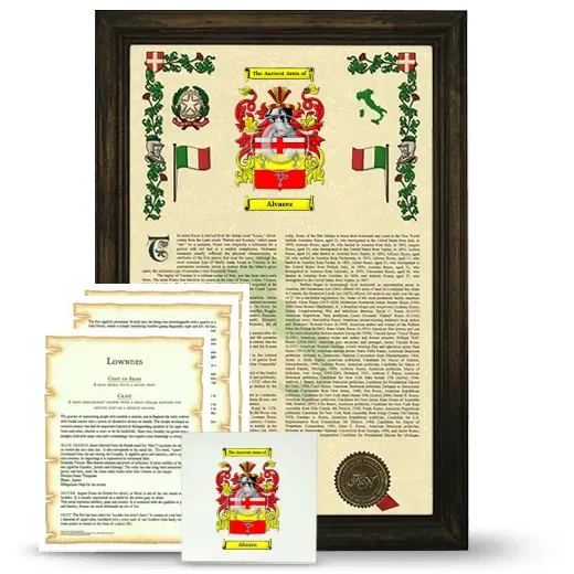 Alvarez Framed Armorial, Symbolism and Large Tile - Brown