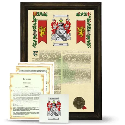 Amis Framed Armorial, Symbolism and Large Tile - Brown