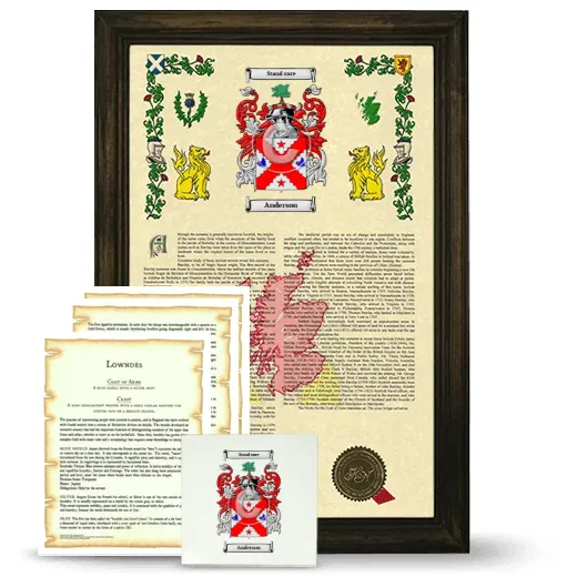 Framed Armorial, Symbolism and Large Tile - Brown