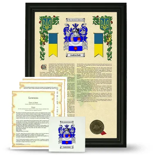 Andruchuk Framed Armorial, Symbolism and Large Tile - Black