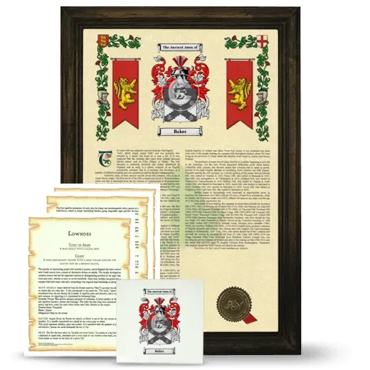 Baker Framed Armorial, Symbolism and Large Tile - Brown
