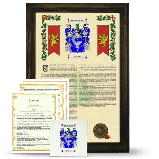 Barker Framed Armorial, Symbolism and Large Tile - Brown