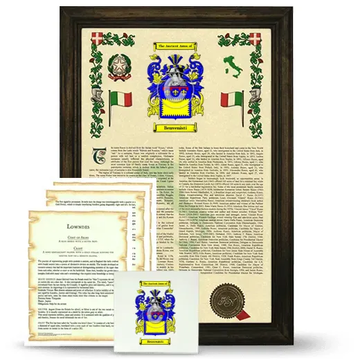 Benvenisti Framed Armorial, Symbolism and Large Tile - Brown