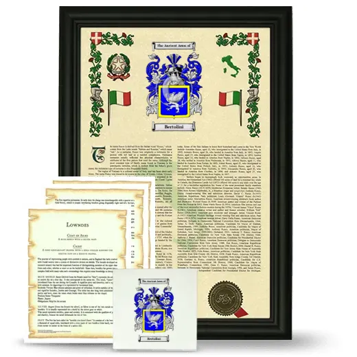 Bertolini Framed Armorial, Symbolism and Large Tile - Black