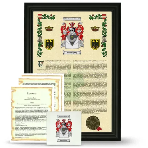 Bischoping Framed Armorial, Symbolism and Large Tile - Black