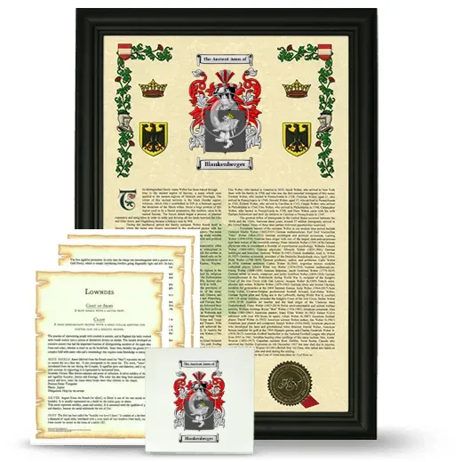 Blankenberger Framed Armorial, Symbolism and Large Tile - Black