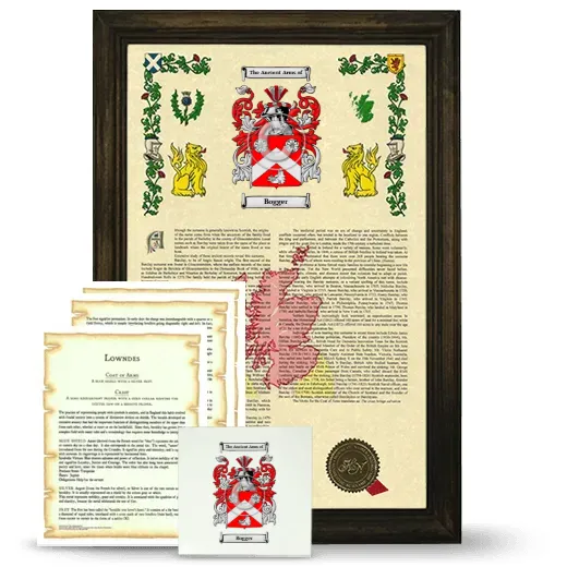 Bogger Framed Armorial, Symbolism and Large Tile - Brown