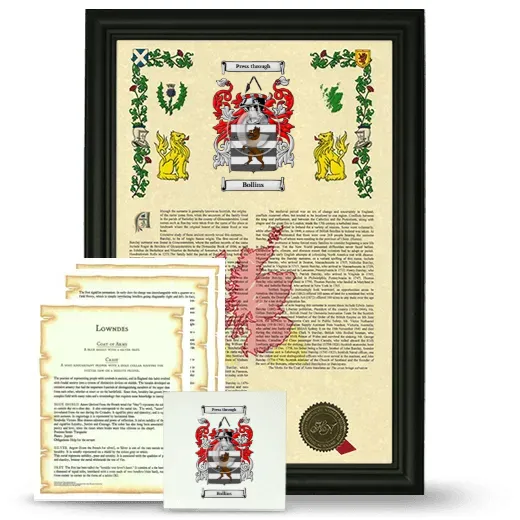 Bollins Framed Armorial, Symbolism and Large Tile - Black