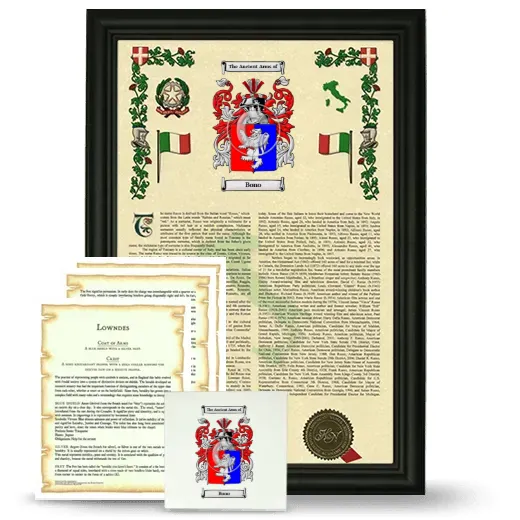 Bono Framed Armorial, Symbolism and Large Tile - Black