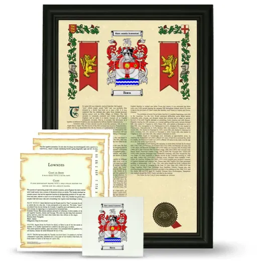 Born Framed Armorial, Symbolism and Large Tile - Black