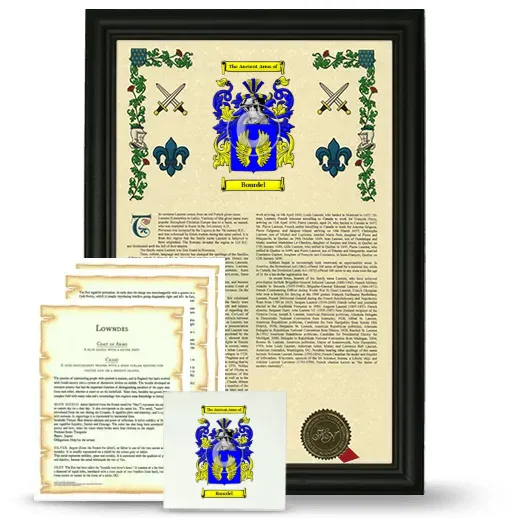 Bourdel Framed Armorial, Symbolism and Large Tile - Black