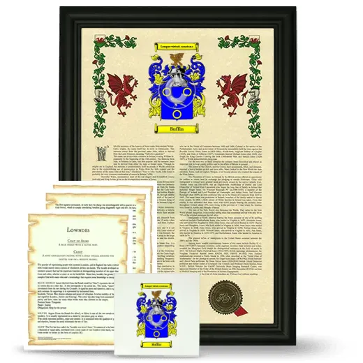 Buffin Framed Armorial, Symbolism and Large Tile - Black