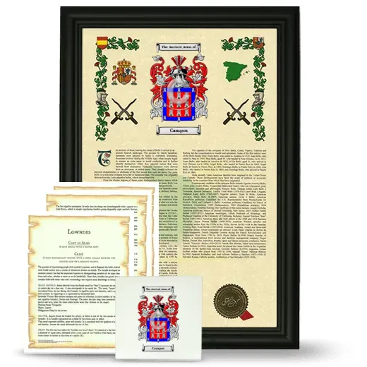Campos Framed Armorial, Symbolism and Large Tile - Black