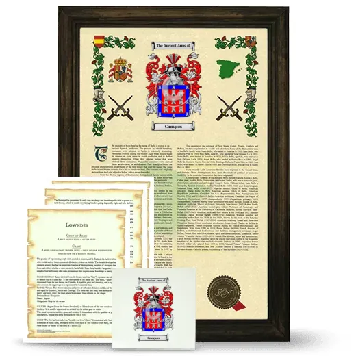 Campos Framed Armorial, Symbolism and Large Tile - Brown